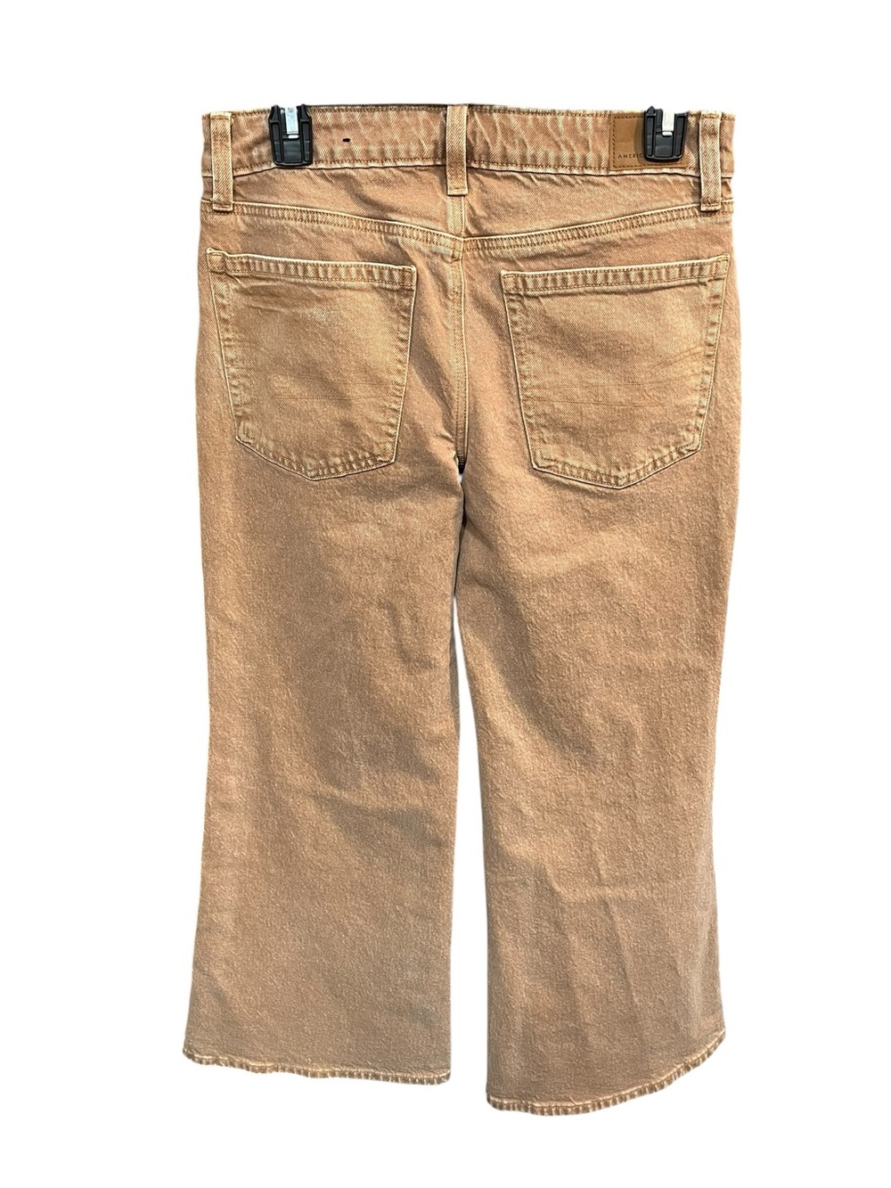 AE Khaki Colored Denim Low Rise Flare Jeans - Tan/Light Brown - Size 6 - Picture 10 of 11